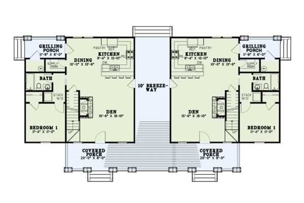 Architectural House Design - Country Floor Plan - Main Floor Plan #17-2563