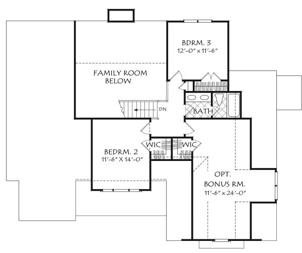 Farmhouse Floor Plan - Upper Floor Plan #927-1004