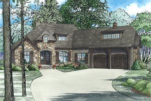 European Exterior - Front Elevation Plan #17-2529