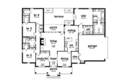 European Style House Plan - 4 Beds 2 Baths 2215 Sq/Ft Plan #36-200 