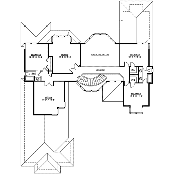 Architectural House Design - Prairie Floor Plan - Upper Floor Plan #132-167