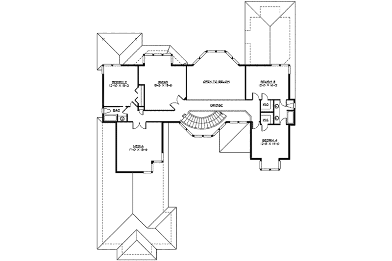 Dream House Plan - Floor Plan - Upper Floor for Prairie House Plan #132-167 - 4 bed, 3.5 bath