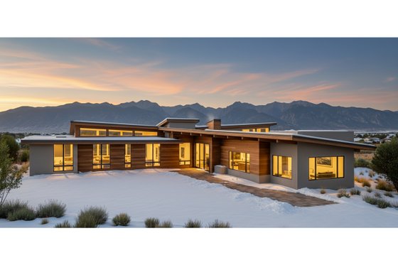 Exterior - Rear Elevation for Modern House Plan #892-36 - 4 bed, 3.5 bath