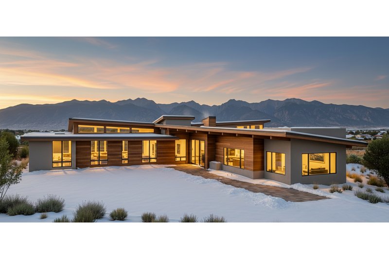 House Blueprint - Exterior - Rear Elevation for Modern House Plan #892-36 - 4 bed, 3.5 bath