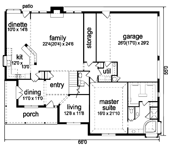 Country Floor Plan - Main Floor Plan #84-420