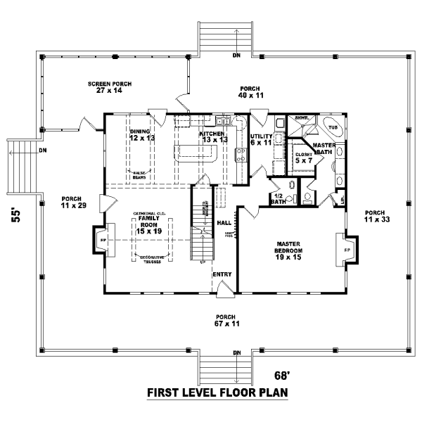 Country Floor Plan - Main Floor Plan #81-13661