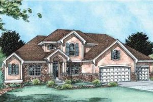 Exterior - Front Elevation 3 for Traditional House Plan #20-1787 - 4 bed, 4 bath