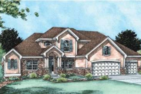 Exterior - Front Elevation 3 for Traditional House Plan #20-1787 - 4 bed, 4 bath