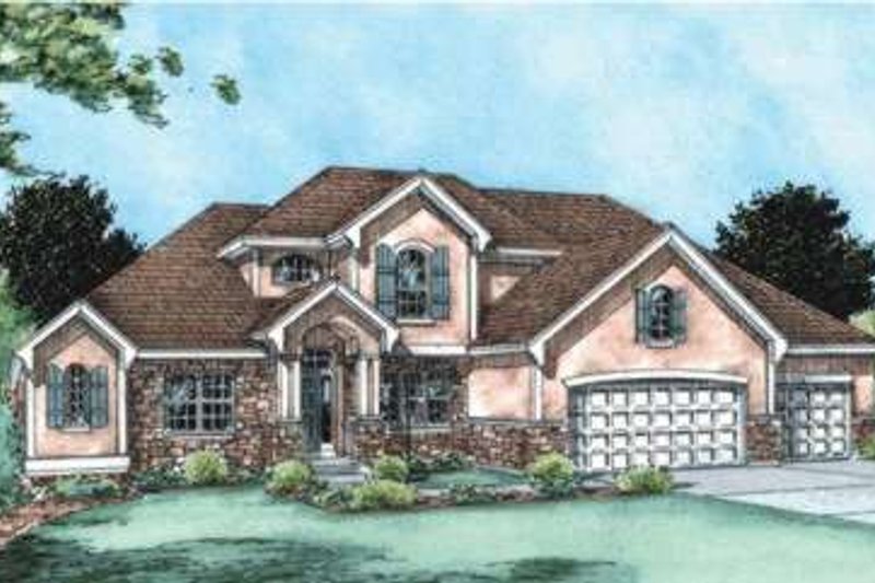 Architectural House Design - Exterior - Front Elevation 3 for Traditional House Plan #20-1787 - 4 bed, 4 bath