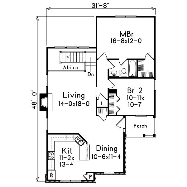 Country Floor Plan - Main Floor Plan #57-195
