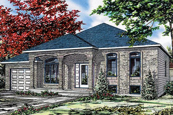 Exterior - Front Elevation for European House Plan #138-193 - 4 bed, 1 bath