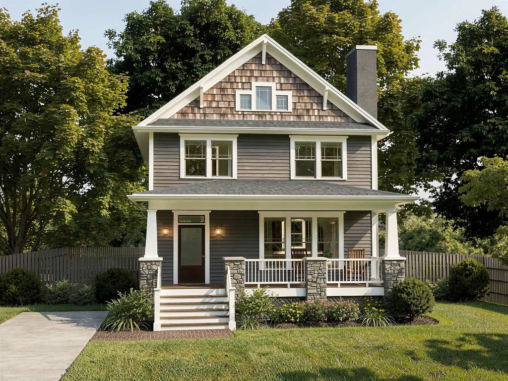 Exterior - Front Elevation 2 for Craftsman House Plan #79-266 - 3 bed, 2.5 bath