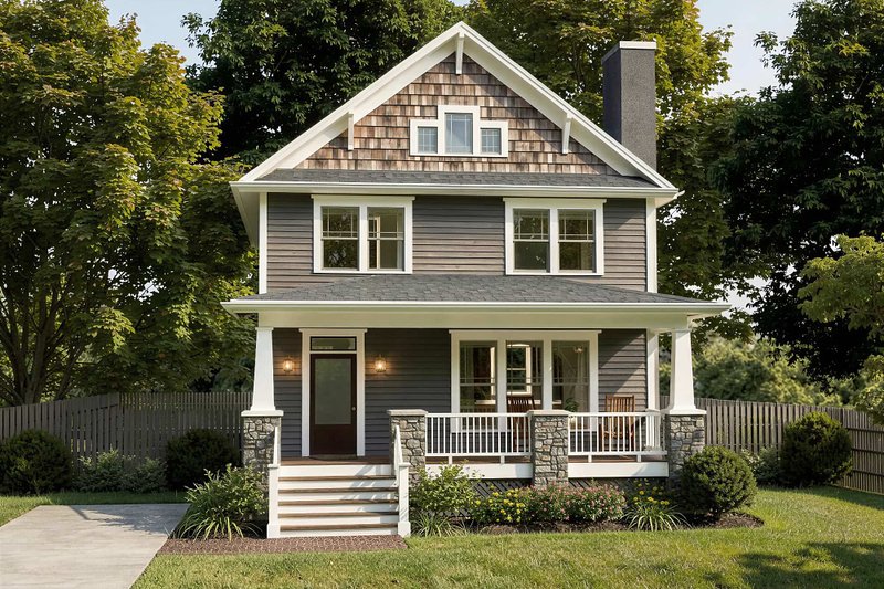 Exterior - Front Elevation 2 for Craftsman House Plan #79-266 - 3 bed, 2.5 bath