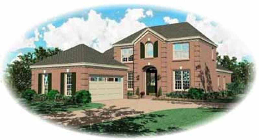 Exterior - Front Elevation 2 for European House Plan #81-276 - 3 bed, 3 bath