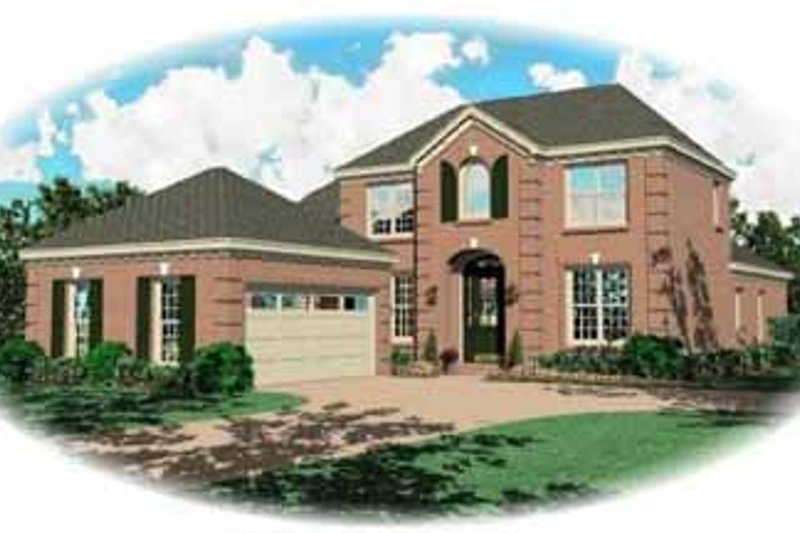 Exterior - Front Elevation 2 for European House Plan #81-276 - 3 bed, 3 bath
