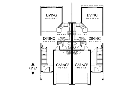 Floor Plan - Main Floor for Traditional House Plan #48-153 - 3 bed, 2.5 bath