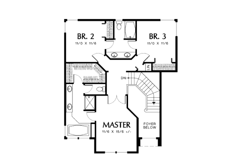 Home Plan - Floor Plan - Upper Floor for Prairie House Plan #48-324 - 3 bed, 2.5 bath