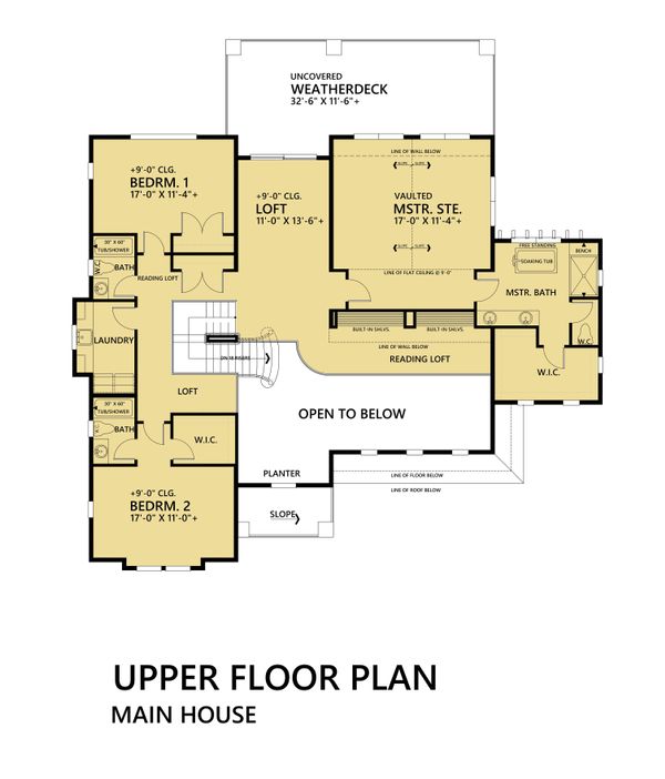 Mediterranean Floor Plan - Upper Floor Plan #1066-46