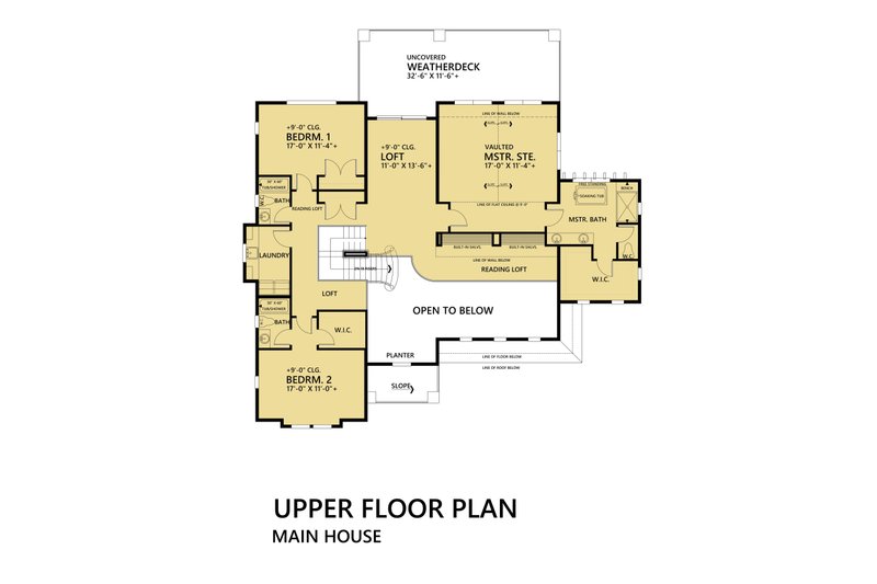 Home Plan - Floor Plan - Upper Floor for Mediterranean House Plan #1066-46 - 5 bed, 5 bath