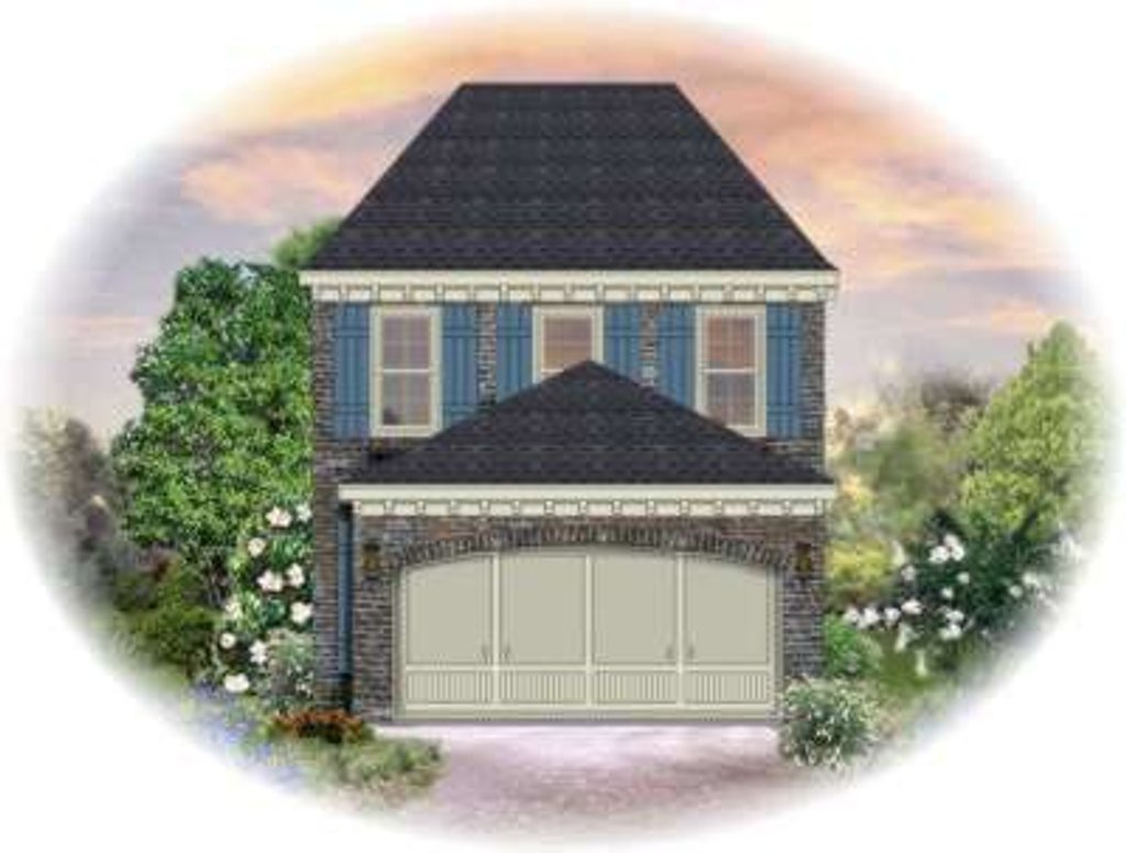 Exterior - Front Elevation 2 for Cottage House Plan #81-1362 - 2 bed, 2.5 bath