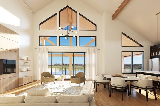 Interior - Family Room for Barndominium House Plan #1064-311 - 2 bed, 2 bath