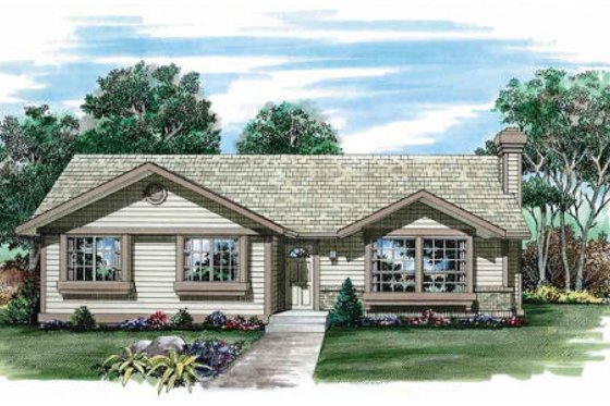 Exterior - Front Elevation for Cottage House Plan #47-231 - 3 bed, 1 bath
