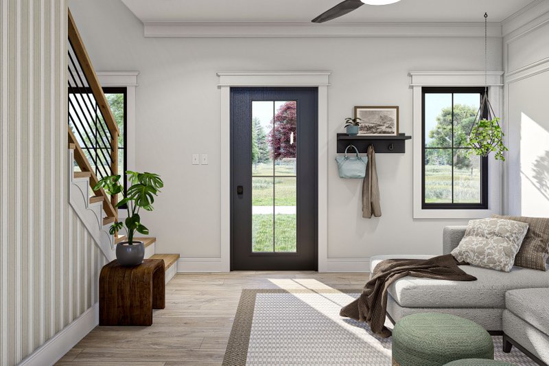 House Blueprint - Interior - Entry for Modern House Plan #455-571 - 3 bed, 1.5 bath