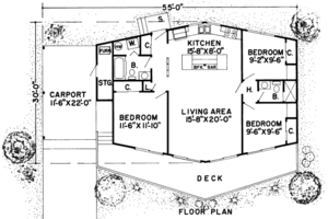 Floor Plan - Main Floor for Contemporary House Plan #312-507 - 3 bed, 2 bath
