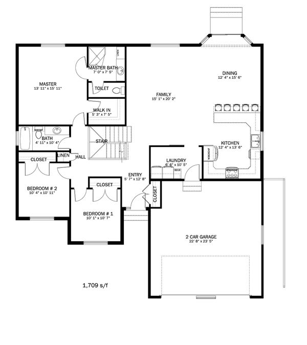 Home Plan - Ranch Floor Plan - Main Floor Plan #1060-41