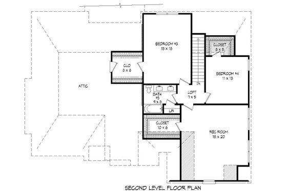Floor Plan - Upper Floor for Country House Plan #932-272 - 4 bed, 3 bath