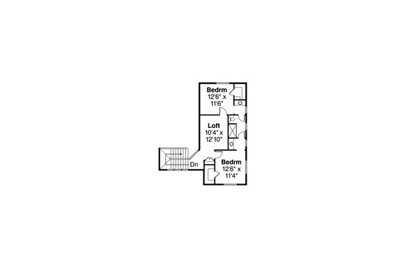 Contemporary Floor Plan - Upper Floor Plan #124-1045