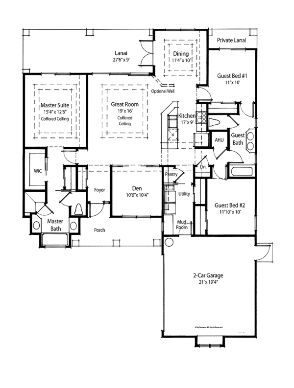 Architectural House Design - Farmhouse Floor Plan - Main Floor Plan #938-4
