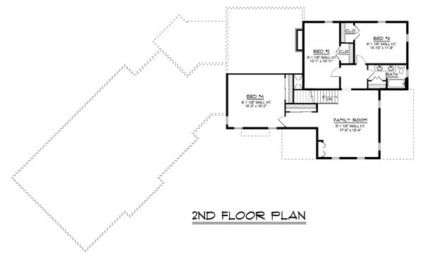 Architectural House Design - Floor Plan - Upper Floor for Farmhouse House Plan #1064-471 - 4 bed, 2.5 bath