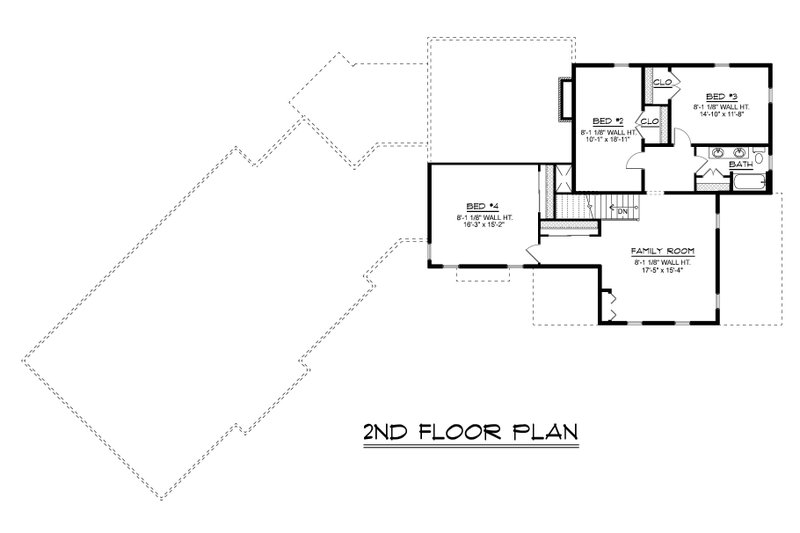 Architectural House Design - Floor Plan - Upper Floor for Farmhouse House Plan #1064-471 - 4 bed, 2.5 bath
