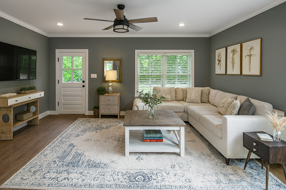 Interior - Family Room for Farmhouse House Plan #44-263 - 3 bed, 2 bath