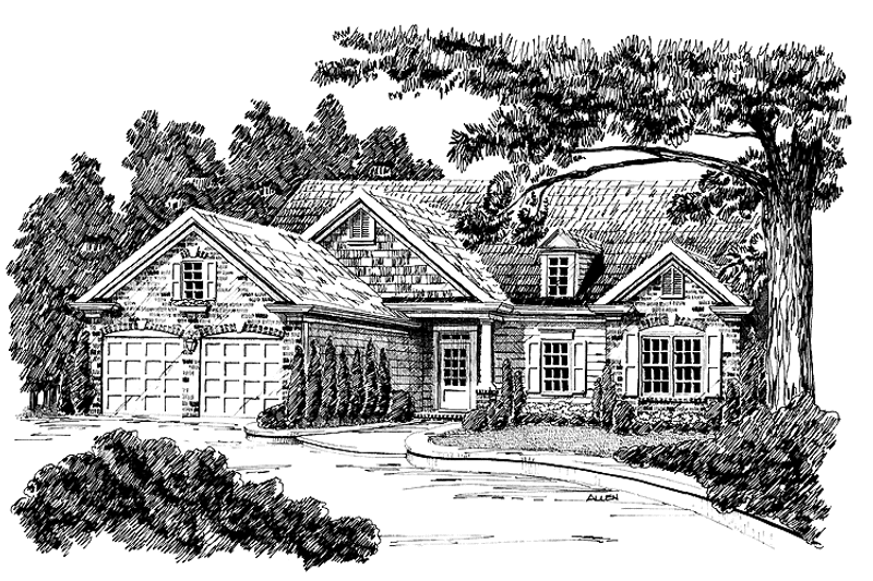 Home Plan - Exterior - Front Elevation 3 for Country House Plan #927-585 - 3 bed, 2 bath