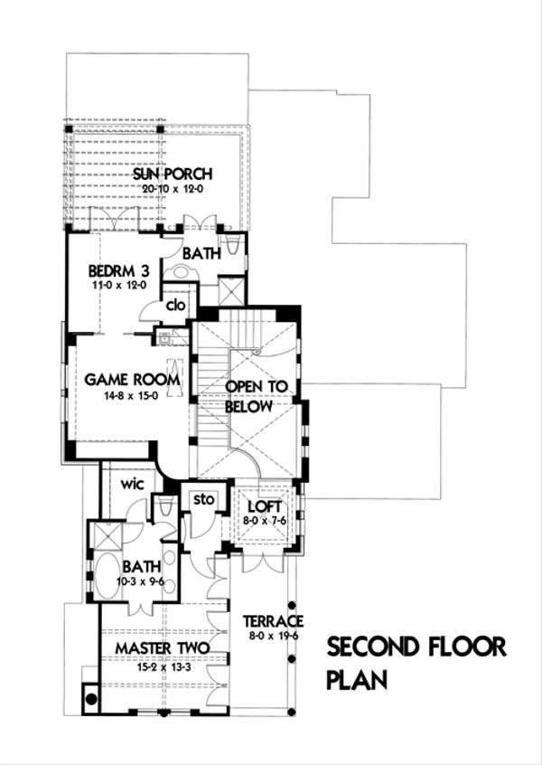 Home Plan - Mediterranean Floor Plan - Upper Floor Plan #120-164