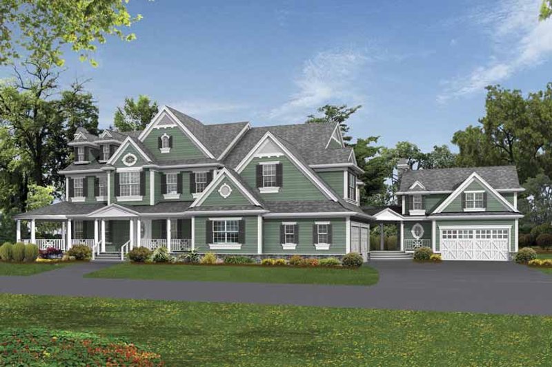 House Blueprint - Country Exterior - Front Elevation Plan #132-521