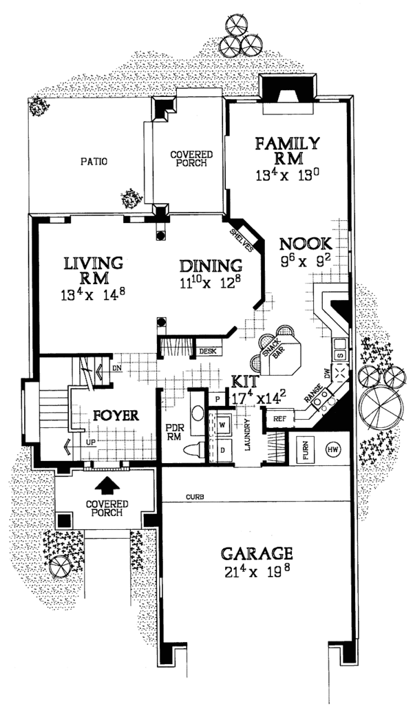 House Plan Design - Traditional Floor Plan - Main Floor Plan #72-1084