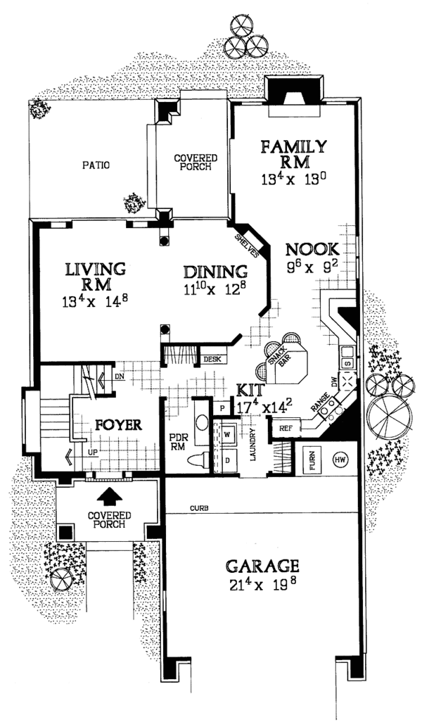 House Blueprint - Traditional Floor Plan - Main Floor Plan #72-1084