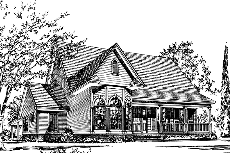 Architectural House Design - Victorian Exterior - Front Elevation Plan #37-234