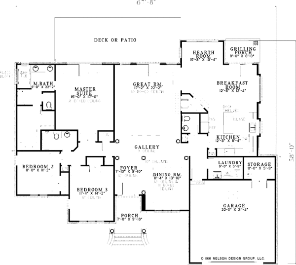 Architectural House Design - Ranch Floor Plan - Main Floor Plan #17-2686