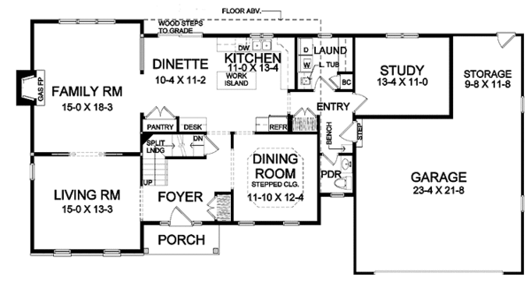 Home Plan - Traditional Floor Plan - Main Floor Plan #328-324