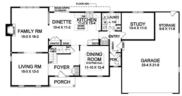 House Plan Design - Traditional Floor Plan - Main Floor Plan #328-324