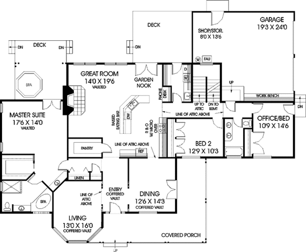 House Blueprint - Contemporary Floor Plan - Main Floor Plan #60-657