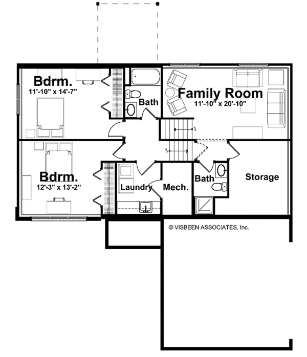 House Plan Design - Craftsman Floor Plan - Lower Floor Plan #928-148