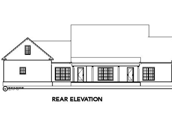 Exterior - Rear Elevation for Country House Plan #63-166 - 4 bed, 3 bath