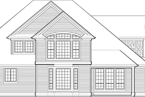 Exterior - Rear Elevation for European House Plan #48-827 - 3 bed, 2.5 bath