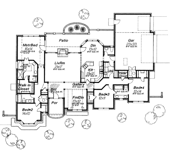 Architectural House Design - Ranch Floor Plan - Main Floor Plan #310-1013