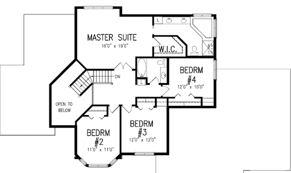 House Plan Design - Traditional Floor Plan - Upper Floor Plan #320-1463